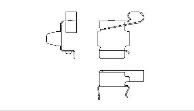 Better Brake Parts Disc Brake Pad Retaining Clip P/N:11727 Fits: Lexus Gs300 97-93, Lexus Ls400 00-90, Lexus Sc300 00-92, Lexus Sc400 00-92, Toyota Avalon 99-95, Toyota Celica 99-94, Toyota Supra 98-93, Volvo 740 91-85, Volvo 745 1985 - Image 1