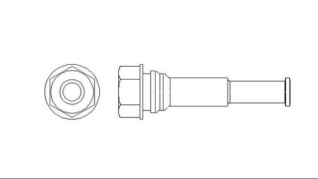 Better Brake Parts Disc Brake Caliper Bolt P/N:12828 Fits: Chevrolet City Express, Infiniti Ex35, Infiniti Ex37, Infiniti Fx35, Infiniti Fx45, Infiniti G25, Infiniti G35, Infiniti G37, Infiniti M35, Infiniti M35h - Image 1