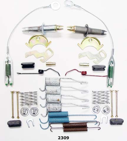 Better Brake Parts Drum Brake Hardware Kit P/N:2309K Fits: Chrysler TOWN & COUNTRY, Dodge Caravan, Dodge Dakota, Dodge Grand Caravan, Dodge Mini Ram, Jeep Cherokee, Jeep Comanche, Jeep Wagoneer, Jeep Wrangler, Plymouth Grand Voyager, Plymouth Voyager - Image 1