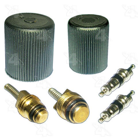Four Seasons A/C System Valve Core and Cap Kit P/N:26779 Fits: Buick Park Avenue, Buick Skylark, Cadillac Seville, Cadillac Srx, Cadillac Xlr, Chevrolet Camaro, Chevrolet Corvette, Chevrolet Spark, Chevrolet Spark Ev, Chrysler 200 - Image 1