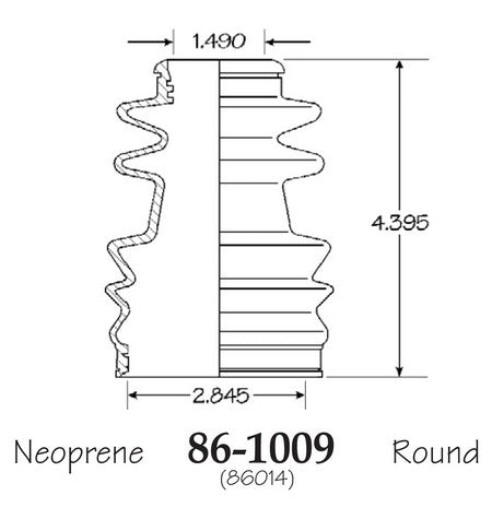 EMPI CV Joint Boot P/N:86-1009-D Fits: Nissan Pulsar Nx 1983, Nissan Sentra 84-82, Nissan Stanza 85-82 - Image 1