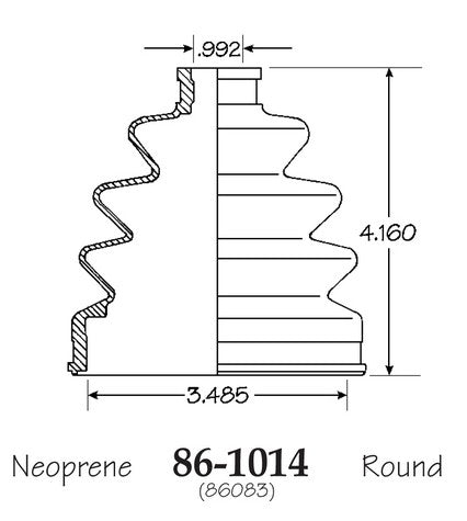 EMPI CV Joint Boot P/N:86-1014-D Fits: Dodge Stealth 92-91, Mitsubishi Galant 1988, Nissan 720 86-83 - Image 1
