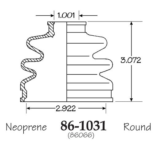 EMPI CV Joint Boot P/N:86-1031-D Fits: Honda Accord 85-82, Honda Prelude 87-83 - Image 1