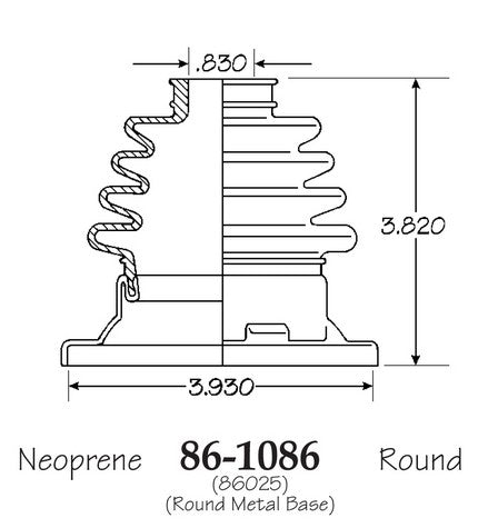 EMPI CV Joint Boot P/N:86-1086-D Fits: Audi Coupe 1983, Merkur Scorpio 89-88, Merkur Xr4ti 89-85, Porsche 944 86-83, Volkswagen 411 73-71, Volkswagen 412 74-73, Volkswagen Thing 74-73, Volkswagen Transporter 79-68, Volkswagen Vanagon 91-80 - Image 1