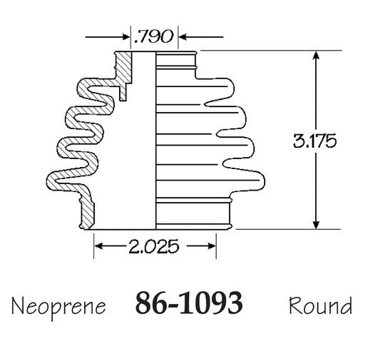 EMPI CV Joint Boot P/N:86-1093-D Fits: Porsche 911 68-65, Porsche 912 68-65, Porsche 914 76-70 - Image 1