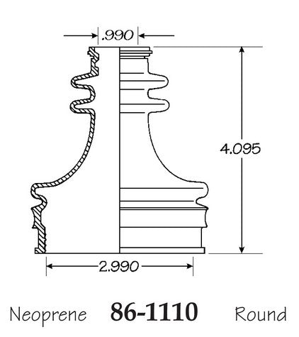 EMPI CV Joint Boot P/N:86-1110-D Fits: Eagle Medallion 89-88, Renault Fuego 85-82, Renault R18i 86-84 - Image 1