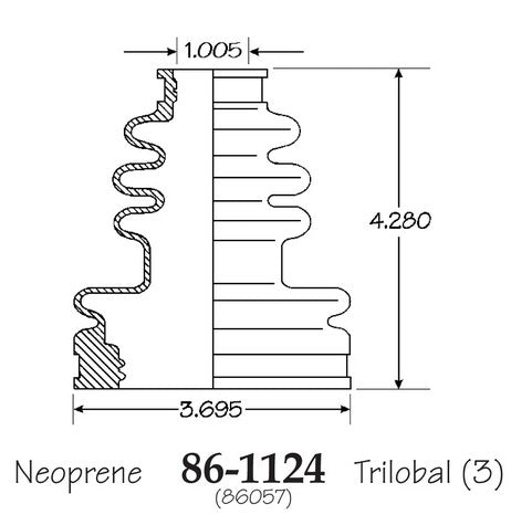 EMPI CV Joint Boot P/N:86-1124-D Fits: Chevrolet Nova 1988, Toyota Camry 90-84, Toyota Celica 89-86, Toyota Corolla 1987, Toyota Corolla 85-84, Toyota Mr2 88-85 - Image 1