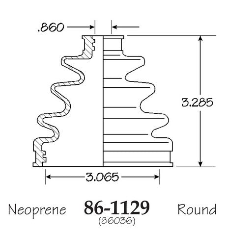 EMPI CV Joint Boot P/N:86-1129-D Fits: Chevrolet Nova 1988, Toyota Celica 93-90, Toyota Corolla 92-83, Toyota Mr2 89-85, Toyota Paseo 94-92 - Image 1