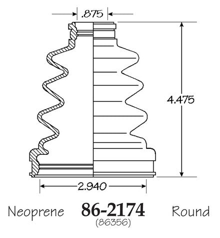 EMPI CV Joint Boot P/N:86-2174-D Fits: Subaru Impreza 07-04, Subaru Impreza 95-93, Subaru Legacy 2007, Subaru Legacy 91-90, Subaru Legacy 96-93 - Image 1