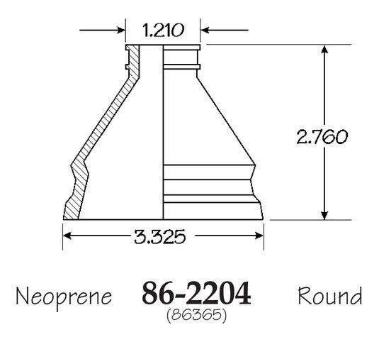 EMPI CV Joint Boot P/N:86-2204-D Fits: Chevrolet Astro 92-90, Ford Bronco Ii 88-85, GMC Safari 92-90, Jeep Cherokee 88-84, Jeep Wagoneer 88-84 - Image 1
