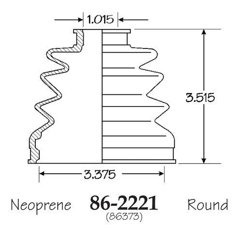 EMPI CV Joint Boot P/N:86-2221-D Fits: Acura Legend 95-91 - Image 1
