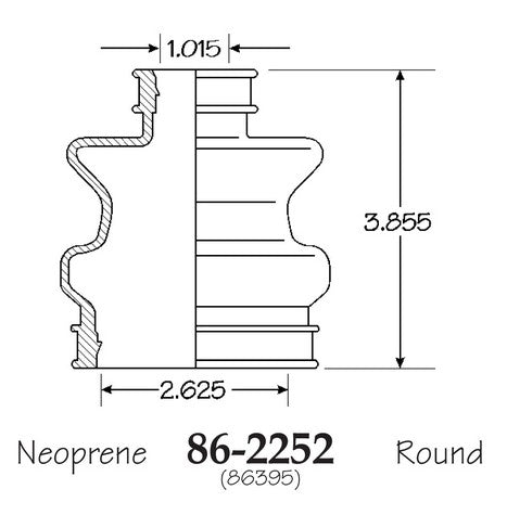 EMPI CV Joint Boot P/N:86-2252-D Fits: Mercedes-benz S500 95-94 - Image 1
