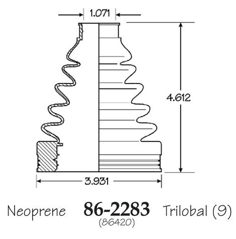 EMPI CV Joint Boot P/N:86-2283-D Fits: Ford Contour 97-95, Mercury Mystique 97-95 - Image 1