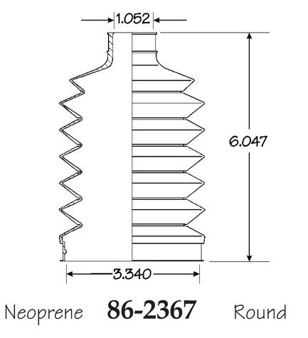 EMPI CV Joint Boot P/N:86-2367-D Fits: Cadillac Cts 07-03, Mitsubishi Eclipse 98-96, Mitsubishi Galant 98-93, Subaru Impreza 2004 - Image 1