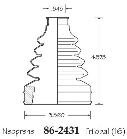 EMPI CV Joint Boot P/N:86-2431-D Fits: Cadillac Cts 13-08, Cadillac Srx 09-04, Cadillac Sts 11-05 - Image 1