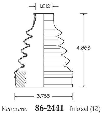 EMPI CV Joint Boot P/N:86-2441-D Fits: Dodge Dakota 10-05, Mitsubishi Raider 09-06 - Image 1