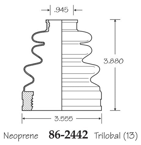 EMPI CV Joint Boot P/N:86-2442-D Fits: Nissan Altima 06-02 - Image 1