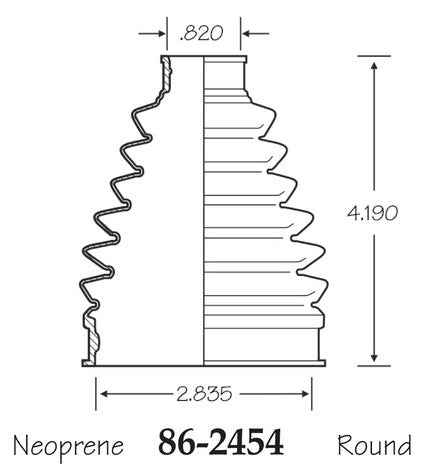 EMPI CV Joint Boot P/N:86-2454-D Fits: Acura Ilx, Chevrolet Aveo, Chevrolet Aveo5, Chrysler 300, Dodge Challenger, Dodge Magnum, Honda Civic, Honda Cr-z, Honda Insight - Image 1