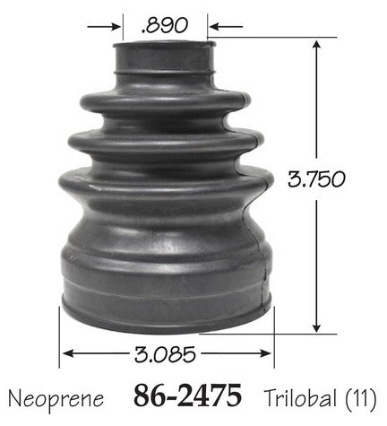 EMPI CV Joint Boot P/N:86-2475-D Fits: Chevrolet Aveo 11-09, Chevrolet Aveo5 11-09, Chevrolet Spark 18-16, Pontiac G3 2009 - Image 1