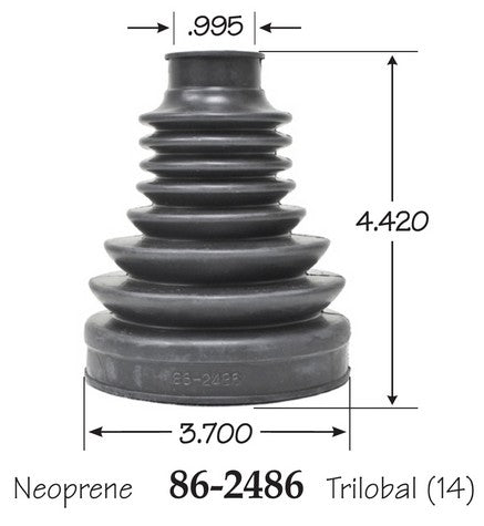 EMPI CV Joint Boot P/N:86-2486-D Fits: Audi A4, Audi A4 Quattro, Audi A5, Audi A6, Audi A6 Quattro, Audi A7 Quattro, Audi A8 Quattro, Audi Q3, Audi Q3 Quattro, Audi Q5 - Image 1