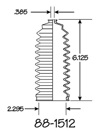 EMPI Rack and Pinion Bellows P/N:88-1512-K Fits: Toyota Camry 86-83, Toyota Celica 85-82 - Image 1