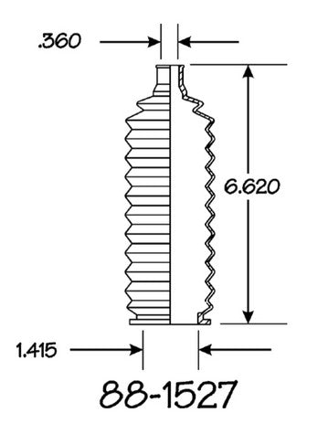 EMPI Rack and Pinion Bellows P/N:88-1527-K Fits: Ford Escort, Geo Metro, Mazda 323, Mazda 626, Mazda Glc, Mazda Miata, Mazda Mx-3, Mazda Mx-6, Mazda Rx-7, Mercury Capri, Mercury Tracer, Subaru Justy - Image 1