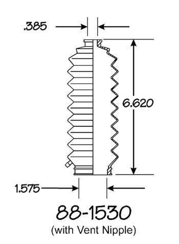 EMPI Rack and Pinion Bellows P/N:88-1530-K Fits: Acura Integra 01-94, Honda Civic 00-92, Honda Civic Del Sol 97-93, Honda Cr-v 01-97, Sterling 825 88-87, Sterling 827 91-89 - Image 1