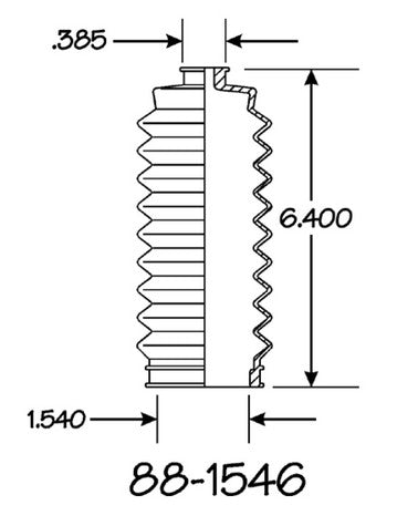EMPI Rack and Pinion Bellows P/N:88-1546-K Fits: Ford Festiva 93-90, Honda Civic 00-84, Honda Civic Del Sol 97-93, Honda Crx 91-88 - Image 1