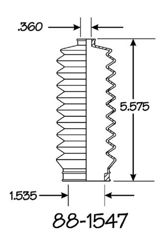 EMPI Rack and Pinion Bellows P/N:88-1547-K Fits: Honda Civic 83-80 - Image 1