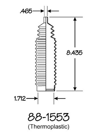 EMPI Rack and Pinion Bellows P/N:88-1553-K Fits: Chevrolet Corvette 92-84, Pontiac Fiero 1988 - Image 1