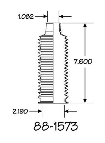 EMPI Rack and Pinion Bellows P/N:88-1573-K Fits: Toyota 4runner 02-96, Toyota Tacoma 04-95 - Image 1