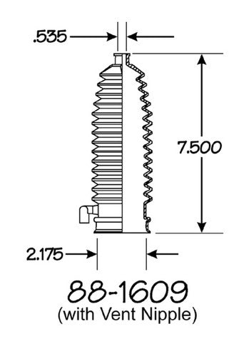 EMPI Rack and Pinion Bellows P/N:88-1609-K Fits: Ford Focus 05-00 - Image 1