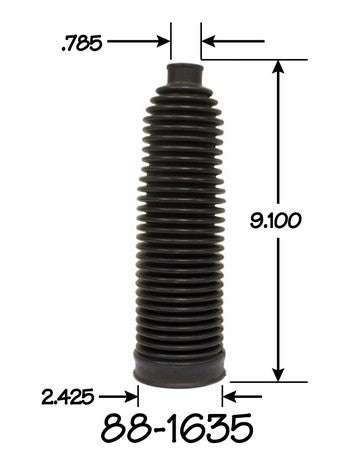 EMPI Rack and Pinion Bellows P/N:88-1635-K Fits: Audi A4 05-02, Audi A4 Quattro 05-02, Audi A6 11-06, Audi A6 Quattro 11-05, Audi A8 Quattro 04-00, Audi S6 11-07, Audi S8 09-07, Volkswagen Phaeton 06-04 - Image 1
