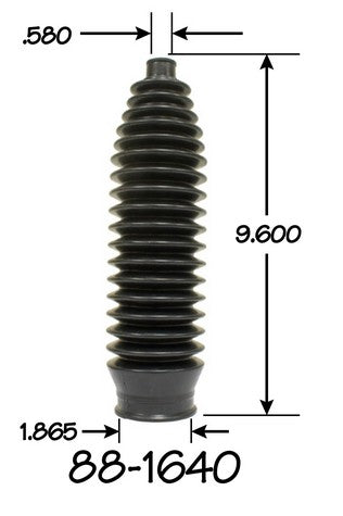 EMPI Rack and Pinion Bellows P/N:88-1640-K Fits: Chevrolet Cobalt, Chevrolet Equinox, Jeep Compass, Lexus Es300, Lexus Rx300, Mazda 3, Mazda 5, Pontiac G5, Pontiac Torrent - Image 1