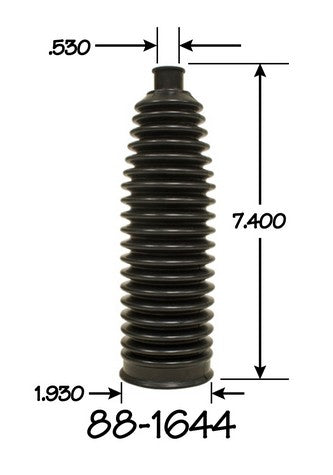 EMPI Rack and Pinion Bellows P/N:88-1644-K Fits: Hyundai Genesis 13-09, Hyundai Genesis Coupe 16-10, Nissan Juke 17-11, Nissan Leaf 13-11, Nissan Rogue 13-08, Nissan Rogue Select 15-14, Saturn Astra 2008 - Image 1