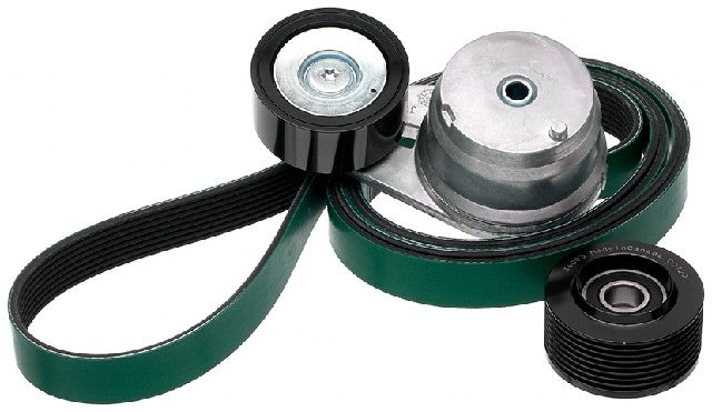 Gates Serpentine Belt Drive Component Kit P/N:90K-38702HD Fits: Blue Bird All American Fe 2011, Blue Bird All American Fe 2013, Blue Bird All American Re 2011, Blue Bird All American Re 2013, Blue Bird Vision School Bus 14-13, Freightliner B2 2011 - Image 1