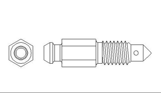 Better Brake Parts Brake Bleeder Screw P/N:9428 Fits: Acura Integra, Acura Nsx, Cadillac Catera, Chrysler Crossfire, Ford Escape, Ford Fusion, Ford Police Responder Hybrid, Ford Ssv Plug-in Hybrid, Ford Transit Connect, Honda Accord - Image 1