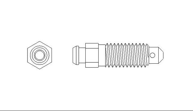 Better Brake Parts Brake Bleeder Screw P/N:9504 Fits: Chrysler 300 23-05, Dodge Challenger 23-09, Dodge Charger 23-06, Dodge Durango 24-21, Dodge Magnum 08-05, Ford E-350 Super Duty 19-08, Ford E-350 Super Duty 25-21 - Image 1