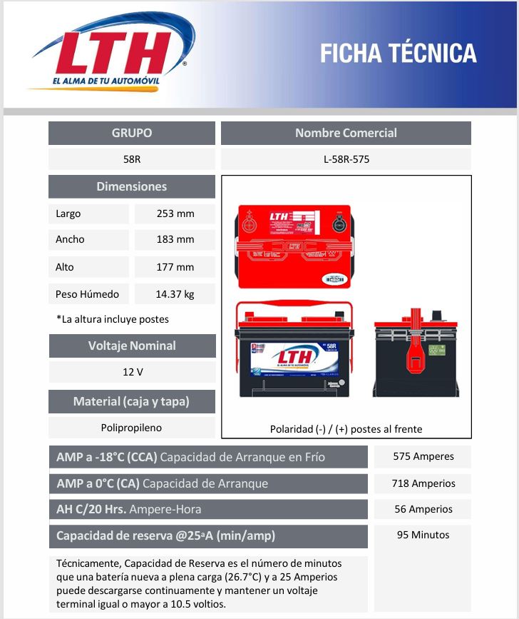 Bateria LTH BCI L-58R 575 CCA
