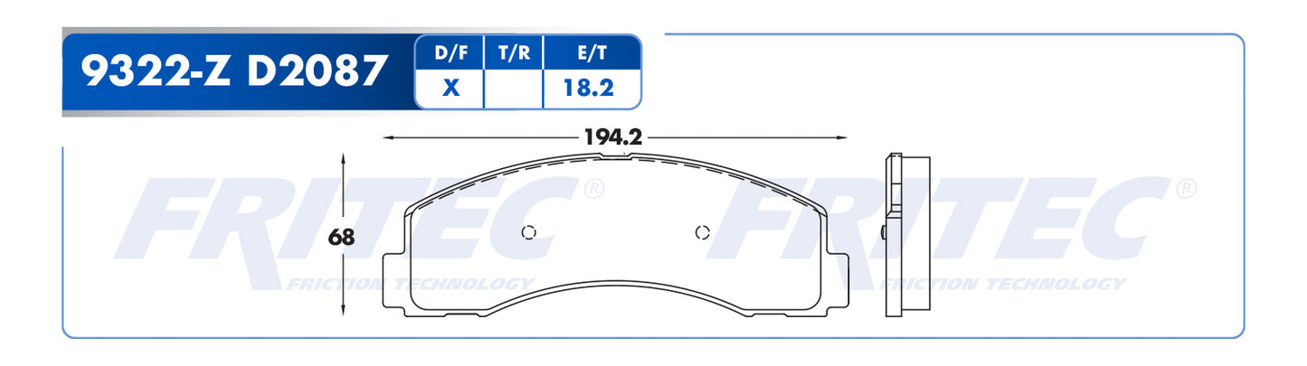 Balata discos Fritec SHD9322-Z Ruedas delanteras