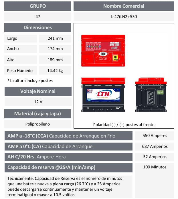 Bateria LTH BCI 42 400 CCA