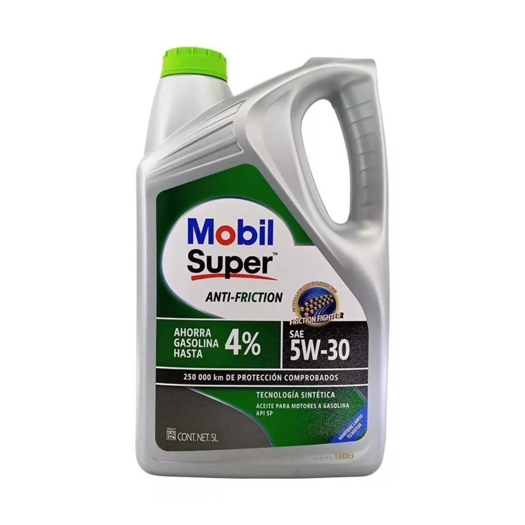 Aceite motor 5W-30 Anti-Friction Mobil super 5Qts