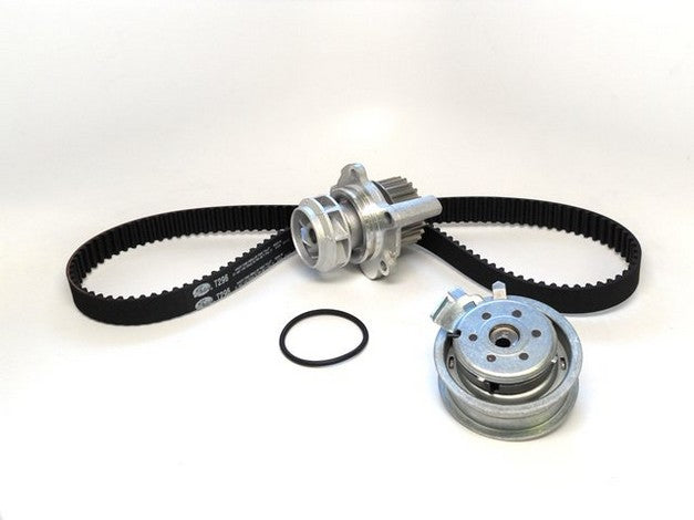 Gates Engine Timing Belt Kit with Water Pump P/N:TCKWP296M Fits: Volkswagen Beetle 05-98, Volkswagen Clasico 15-11, Volkswagen Golf 07-99, Volkswagen Golf City 10-07, Volkswagen Jetta 08-99, Volkswagen Jetta 15-11, Volkswagen Jetta City 08-07 - Image 1