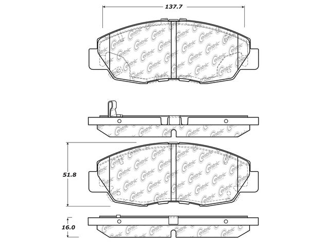 Centric Parts Disc Brake Pad Set P/N:103.15780 Fits: Honda Civic 15-12 - Image 2