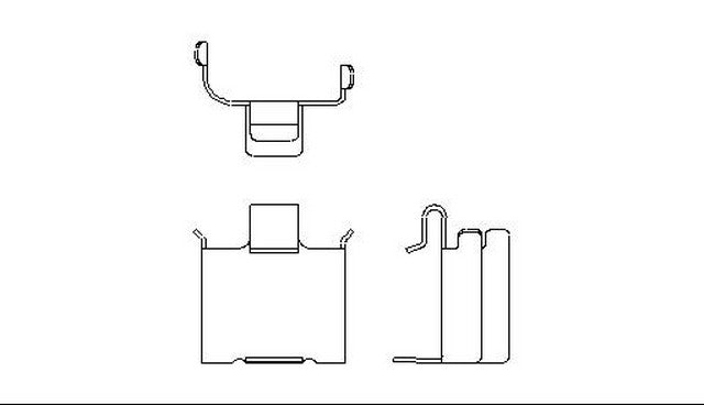 Better Brake Parts Disc Brake Pad Retaining Clip P/N:10533 Fits: Dodge 2000 Gtx 90-89, Dodge Colt 91-87, Eagle Summit 90-89, Mitsubishi Cordia 1988, Mitsubishi Galant 90-89, Mitsubishi Mirage 90-88, Mitsubishi Tredia 1988, Plymouth Colt 91-87 - Image 1