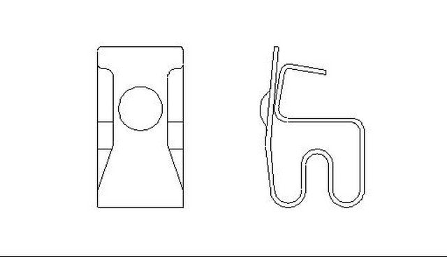 Better Brake Parts Disc Brake Pad Retaining Clip P/N:10861 Fits: Dodge Colt, Eagle Summit, Geo Storm, Isuzu Impulse, Isuzu Stylus, Mazda Miata, Mazda Rx-8, Mitsubishi Lancer, Mitsubishi Mirage - Image 1