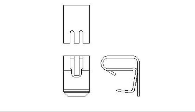 Better Brake Parts Disc Brake Pad Retaining Clip P/N:11729 Fits: Chevrolet Prizm, Geo Prizm, Lexus Es300, Lexus Ls400, Lexus Rx300, Lexus Rx330, Lexus Rx350, Lexus Rx400h, Lexus Sc300, Toyota Avalon - Image 1