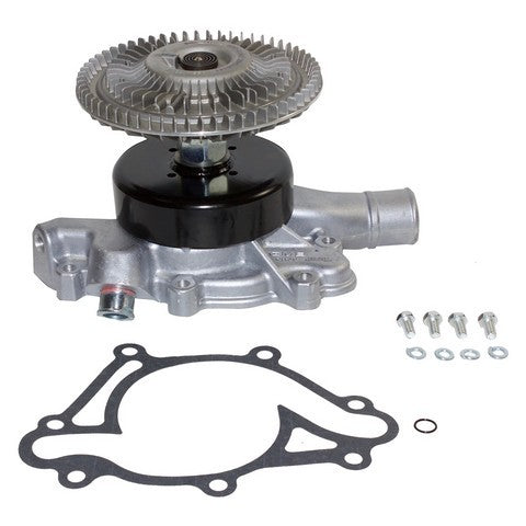 GMB Engine Water Pump with Fan Clutch P/N:120-0012 Fits: Dodge D150 1993, Dodge D250 1993, Dodge Dakota 96-93, Dodge Ramcharger 1993, Dodge W150 1993, Dodge W250 1993, Jeep Grand Cherokee 1993, Jeep Grand Wagoneer 1993 - Image 1