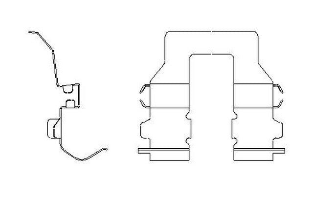 Better Brake Parts Disc Brake Pad Retaining Clip P/N:12386 Fits: Chrysler Sebring, Dodge Avenger, Dodge Stratus, Eagle Summit, Eagle Talon, Mitsubishi Eclipse, Mitsubishi Expo, Mitsubishi Expo Lrv, Mitsubishi Galant, Plymouth Colt - Image 1