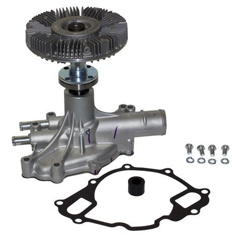 GMB Engine Water Pump with Fan Clutch P/N:125-0002 Fits: Ford Bronco, Ford E-150 Econoline, Ford E-150 Econoline Club Wagon, Ford E-250 Econoline, Ford E-250 Econoline Club Wagon, Ford E-350 Econoline, Ford E-350 Econoline Club Wagon - Image 1